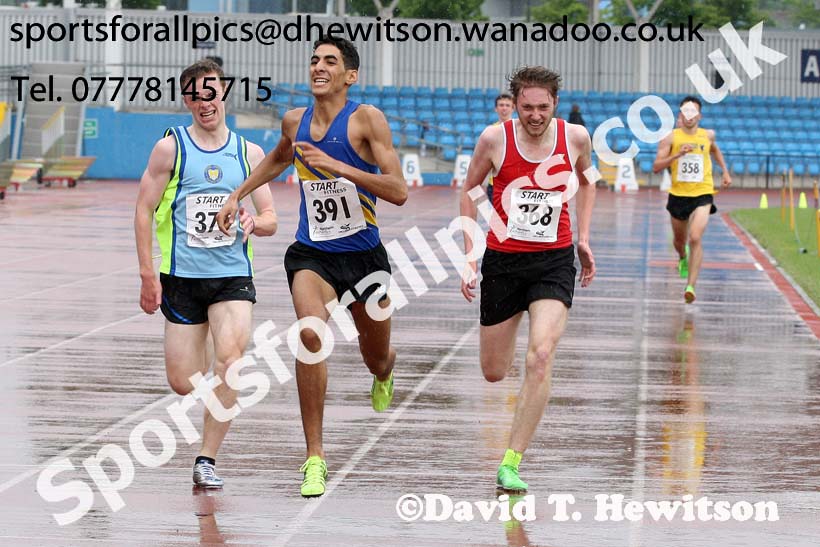 Mens under-20s 1500 metres, Northern Championships, Sport City, Manchester. Photo: David T. Hewitson/Sports for All Pics